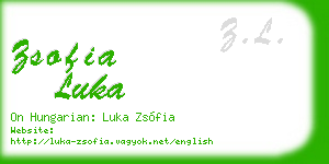 zsofia luka business card
